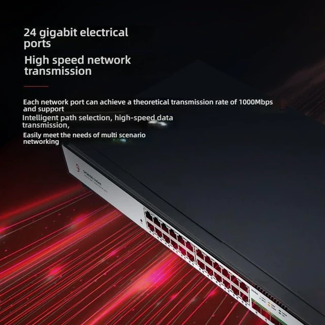 Alt view image 10 of 14 - 28-Port Gigabit PoE++ Layer 3 Managed Switch, 24 x PoE+ Ports (30W Each) & 4 x 10G SFP+, 400W Total Power, Supports VLAN, Link Aggregation, QoS, ACL, IGMP for Business Networking