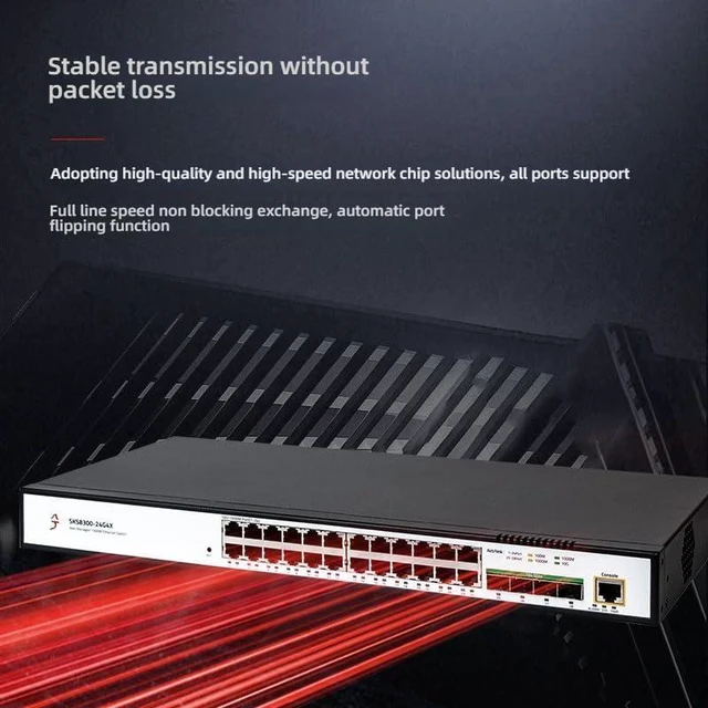 Alt view image 11 of 14 - 28-Port Gigabit PoE++ Layer 3 Managed Switch, 24 x PoE+ Ports (30W Each) & 4 x 10G SFP+, 400W Total Power, Supports VLAN, Link Aggregation, QoS, ACL, IGMP for Business Networking
