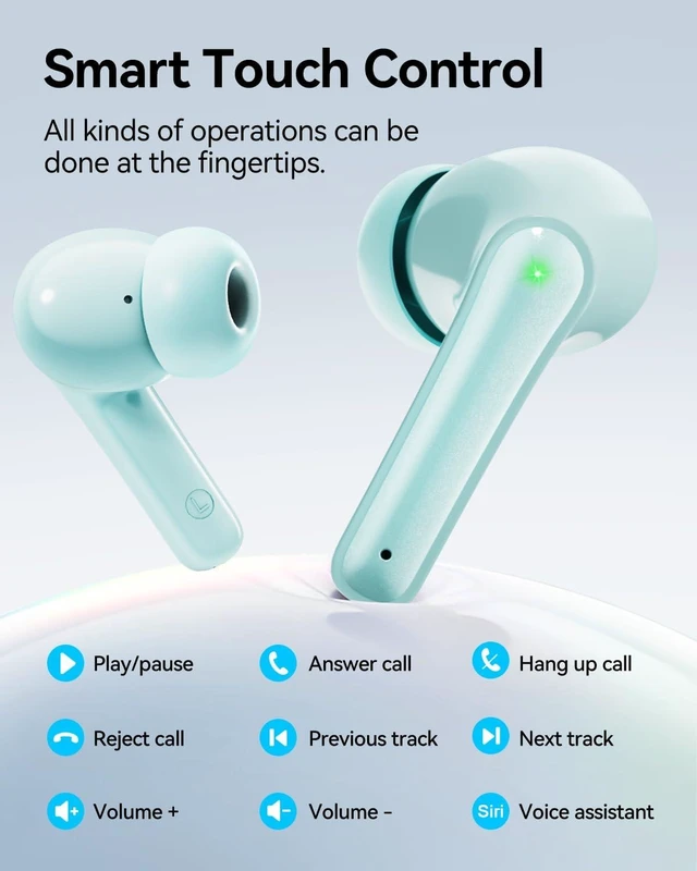 Alt view image 11 of 14 - Wireless Earbuds Bluetooth Ear Buds Headphones with LED Charging Case Deep Bass Stereo Sound 40 Hours Playtime IP7 Lightweight in-Ear Earphones for iPhone Android Sports Workout
