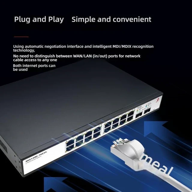 Alt view image 11 of 14 - 18-Port 2.5G Switch with 2-Port 10G SFP, Unmanaged, Fanless & Silent, for Home NAS, Gaming, 4K/8K Streaming