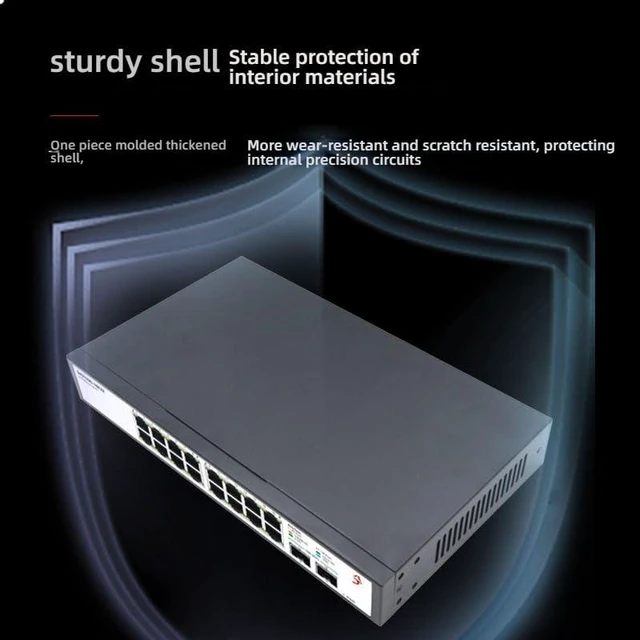 Alt view image 12 of 14 - 18-Port 2.5G Switch with 2-Port 10G SFP, Unmanaged, Fanless & Silent, for Home NAS, Gaming, 4K/8K Streaming
