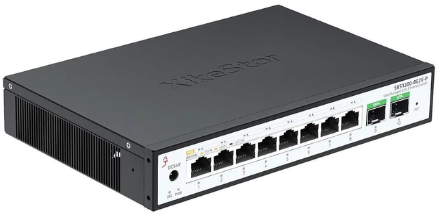 Alt view image 8 of 14 - 10 Port 2.5Gb PoE SwitchUmanaged Managed Network Switch8 Port 2.5G RJ45 PoE2 Port 10G SFP+, IEEE8023af/atTotal Power 100W, 30W per Port, FanlessSupports AP, VoIP Phone, IP Camera, NVR