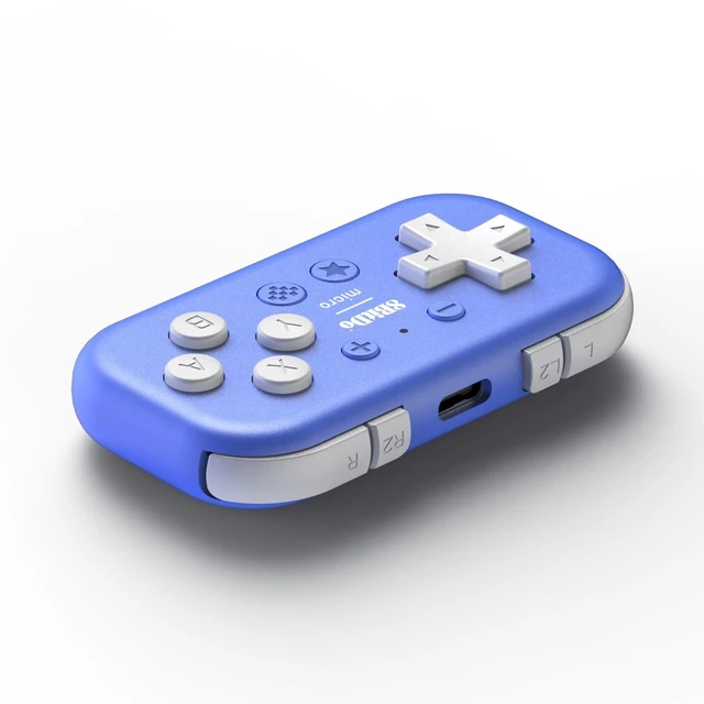 Alt view image 9 of 14 - Micro Bluetooth Gamepad Pocket-sized Mini Controller for Switch, Android, and Raspberry Pi, Supports Keyboard Mode (Blue)