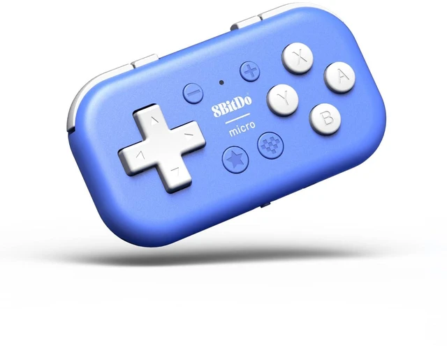 Alt view image 8 of 14 - Micro Bluetooth Gamepad Pocket-sized Mini Controller for Switch, Android, and Raspberry Pi, Supports Keyboard Mode (Blue)