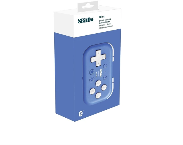 Alt view image 13 of 14 - Micro Bluetooth Gamepad Pocket-sized Mini Controller for Switch, Android, and Raspberry Pi, Supports Keyboard Mode (Blue)