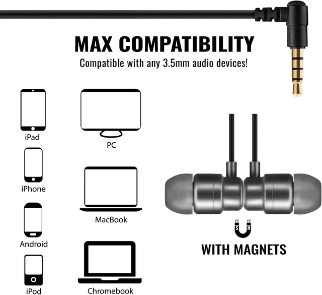 Alt view image 11 of 14 - Rider Wired Earbuds in-Ear Headphones 5 Years Warranty Earphones with Microphone with Anti-Tangle Cable Ear Buds for iPhone iPad School Students Kids Women Small Ears - Grey