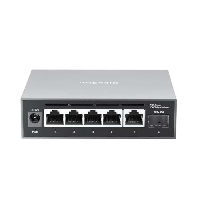 Alt view image 8 of 14 - 6-Port 2.5G Web Managed Ethernet Switch, VLAN/QoS/STP/IGMP/LACP Supported, Fanless Easy Smart 2.5Gb Network Switch, Aluminum Housing, Desktop/Wall-Mount