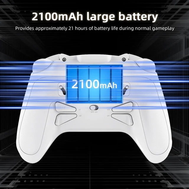 Alt view image 14 of 14 - RG G01 Interactive Screen Wireless Gaming Controller Compatible with PC/Steam/Linux/Android/Switch/IOS 2.4G Wireless Bluetooth Controller Gamepad Hall Effect Triggers(White)