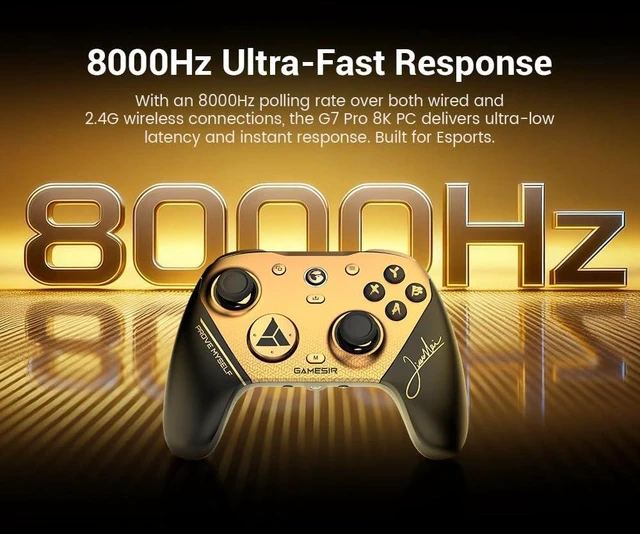 Alt view image 10 of 14 - G7 Pro 8K PC Wireless Gaming Controller, 8000Hz Polling Rate, Gen 2 TMR Joysticks, Hall Effect Triggers, 4 Programmable Buttons,Charging Dock, Esports Controller for FPS & Competitive Gaming