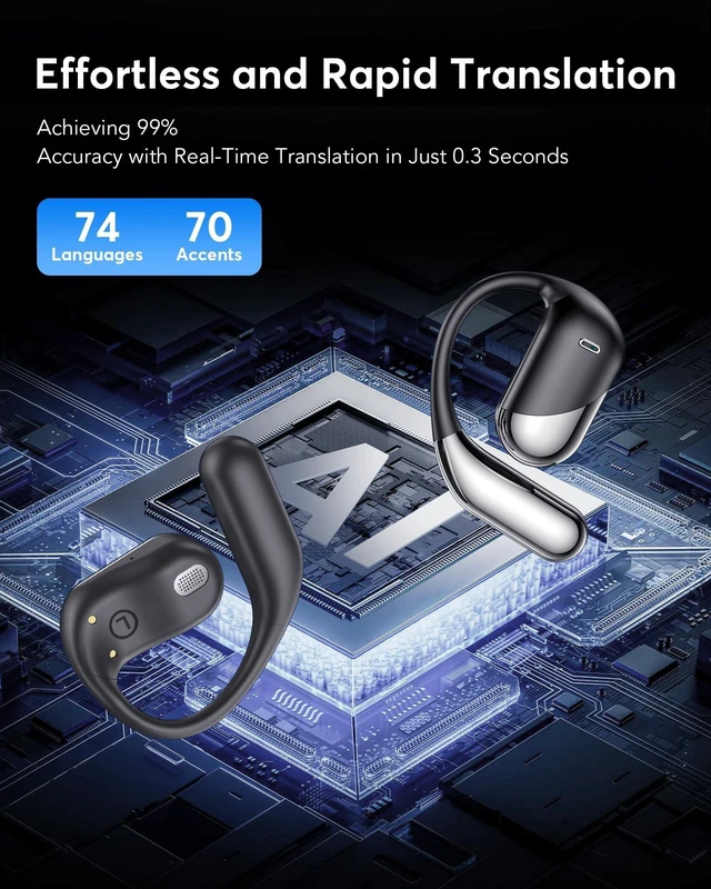 Alt view image 7 of 10 - AI Translation Earbuds Real Time 144 Language Translator Earbuds, Audifonos Traductores Ingles Espanol, 3-in-1 Translating Device, Translate Ear Buds for Business Travel Learning withCharging Cradle