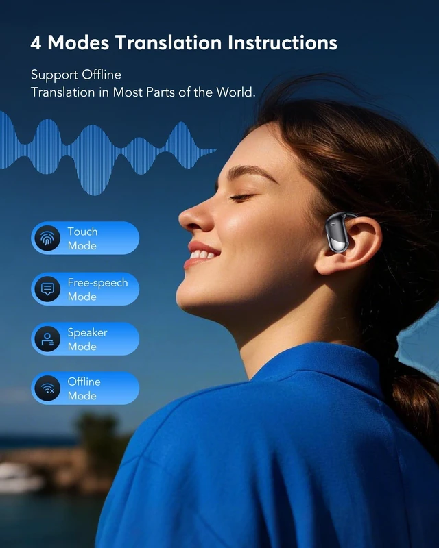 Alt view image 10 of 10 - AI Translation Earbuds Real Time 144 Language Translator Earbuds, Audifonos Traductores Ingles Espanol, 3-in-1 Translating Device, Translate Ear Buds for Business Travel Learning withCharging Cradle