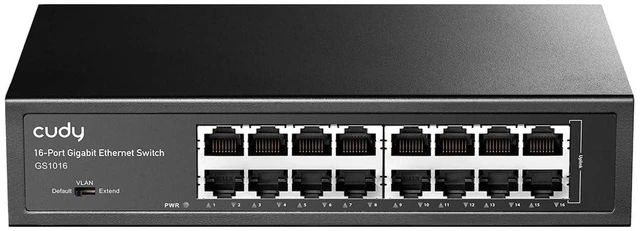 Alt view image 2 of 2 - GS1016 Switch 16 Ports Gigabit, Desk/Rackable, Metal Housing, Energy Efficient, Fanless, Plug and Play