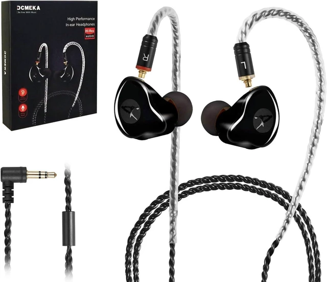 Alt view image 8 of 14 - in Ear Monitor Headphones HiFi Stereo IEM Earphones Dynamic Dual Driver Wired Earbuds with Detachable Cable Noise Canceling Headset for Singers Musicians Drummers Audiophile (Black)