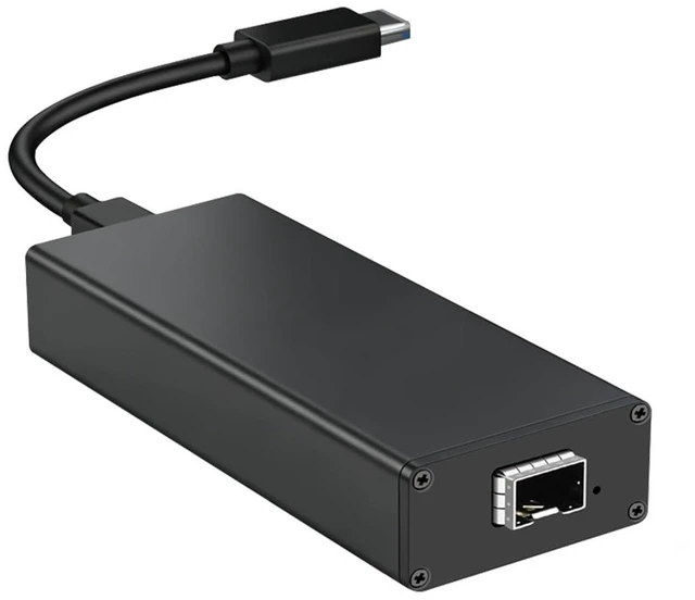 Alt view image 8 of 14 - USB C to 10Gbps Fiber Network Adaptor, Type-C to SFP+ 10Gigabit Ethernet Adapter, Thunderbolt 3/4 with Intel JHL7440 & 82599EN, Built-in Cooling Fan, for MacBook, Laptop Converter