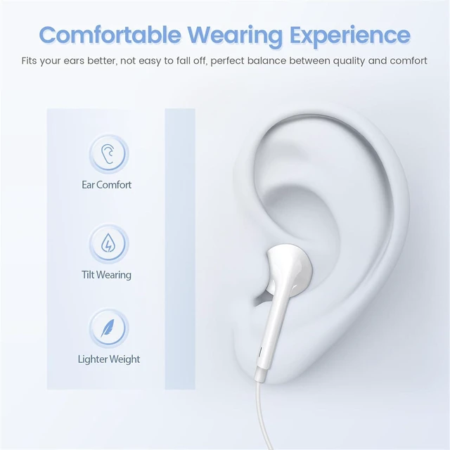Alt view image 11 of 14 - 2 Pack-USB C Headphones for iPhone 17/16/15 Type C Earbuds Wired Earbuds with Microphone & Remote Control Noise Cancelling Earphones Compatible with iPhone 17/16/15 Pro Max iPad Most USB C Jack