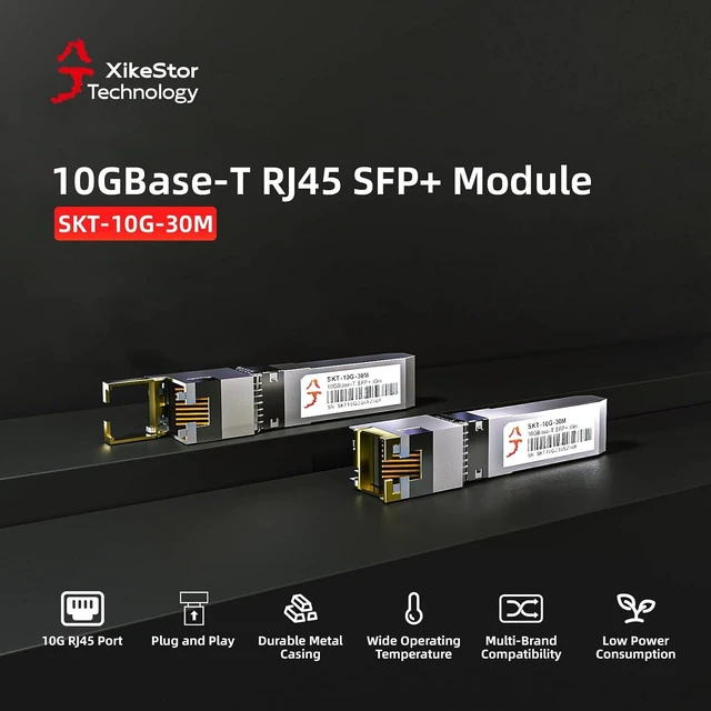 Alt view image 10 of 14 - 10GBase-T SFP+ to RJ45 Transceiver, 10G Copper SFP+ to Ethernet Module, Up to 30m, Plug and Play, Compatible with Cisco, Meraki, Ubiquiti, Fortinet, Mikrotik, Netgear, TP-Link and More