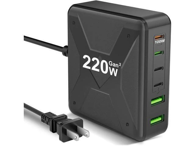 Alt view image 8 of 14 - MacBook Pro/Air USB C Charging Station - 6-Port Fast Charger 100W USB C Laptop Charger for iPad Series iPhone 14/13Pro Max/12 Galaxy Note