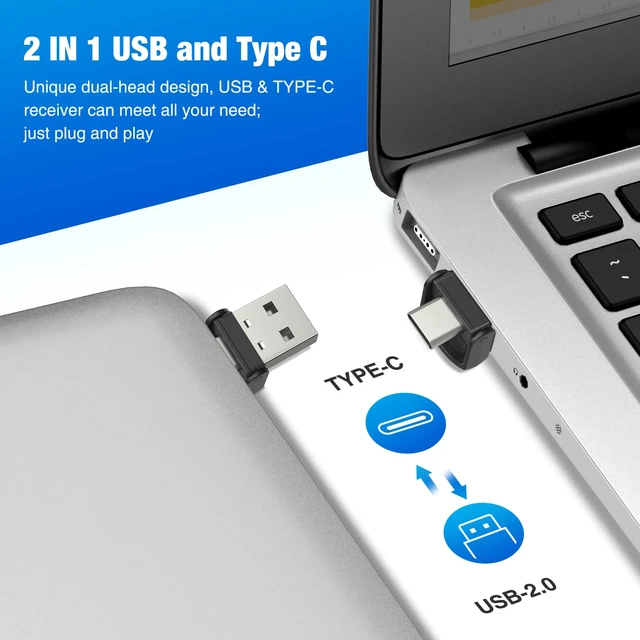 Alt view image 13 of 14 - 2 in 1 USB Type C Presentation Clicker with Laser Pointer, Wireless Presenter for PowerPoint Presentation PPT Clicker, 2.4GHz Presenter Remote Slide Advancer with Bright Red Laser Pointer