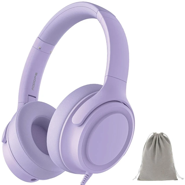 Alt view image 6 of 10 - ADOOPE Wired Over-Ear Headphones with USB C Connector, Hi-Fi Stereo Sound, Noise-Isolating Ear Cups, Comfortable Fit for USB C Devices (with Bag, Purple)