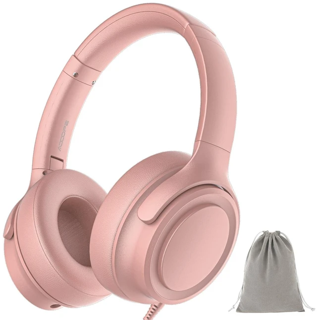 Alt view image 6 of 10 - ADOOPE Wired Over-Ear Headphones with USB C Connector, Hi-Fi Stereo Sound, Noise-Isolating Ear Cups, Comfortable Fit for USB C Devices (with Bag, Gold)