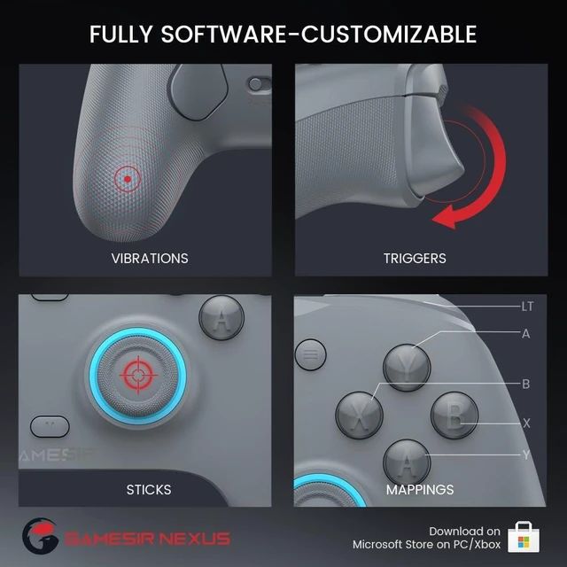 Alt view image 14 of 14 - G7 SE Wired Controller for Xbox Series X|S, Xbox One & Windows 10/11, Plug and Play Gaming Gamepad with Hall Effect Joysticks/Hall Trigger, 3.5mm Audio Jack-Gray