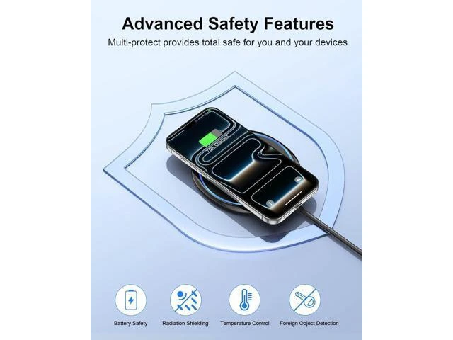 Alt view image 12 of 14 - Magnetic Wireless Charger Compatible with MagSafe Charger for iPhone 17/17 Air/16/15/14/13 Pro/Plus Fast Wireless Charging Pad Phone Charger Mat for AirPods 3/2 Pro with USB-C 20W PD Adapter