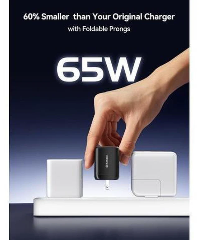 Alt view image 9 of 14 - USB-C 65W GaN Charger for Nintendo Switch 2 (TV Mode) Small PD PPS USB-C Fast Wall Charging Block with 5ft Cable for Switch Steam Deck ROG Ally iPhone Android Tablet & Laptop