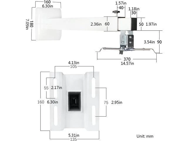 Alt view image 8 of 12 - Projector Stand Projector Mounting Bracket Projector Mount Wall Projector Ceiling Mount Projector Stand Extendable Video Projector Wall Mount Bracket with Adjustable Height Projector Mounts Office