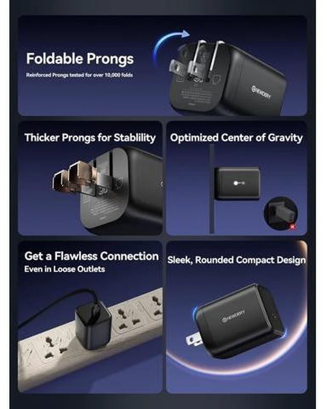 Alt view image 13 of 14 - USB-C 65W GaN Charger for Nintendo Switch 2 (TV Mode) Small PD PPS USB-C Fast Wall Charging Block with 5ft Cable for Switch Steam Deck ROG Ally iPhone Android Tablet & Laptop