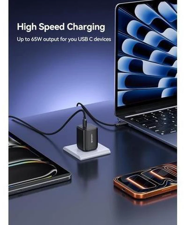 Alt view image 14 of 14 - USB-C 65W GaN Charger for Nintendo Switch 2 (TV Mode) Small PD PPS USB-C Fast Wall Charging Block with 5ft Cable for Switch Steam Deck ROG Ally iPhone Android Tablet & Laptop