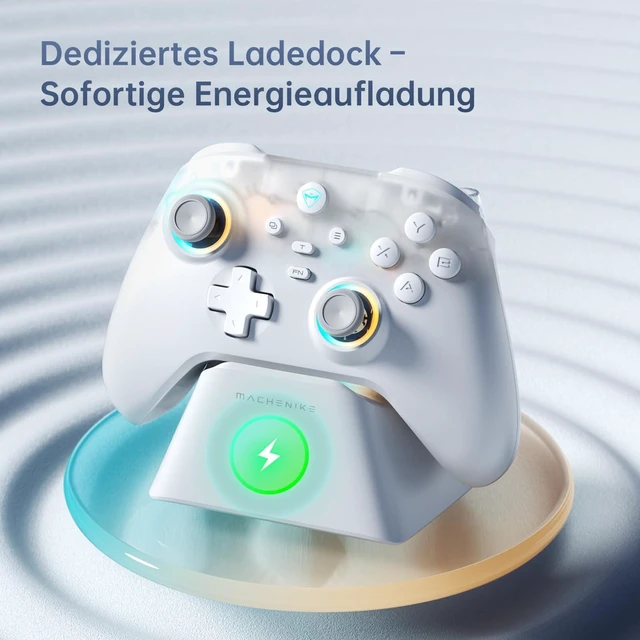 Alt view image 11 of 14 - JAYSUING G3V2 Bluetooth Controller for Pc/Switch/Ios/Android, Hall Effect Joysticks, RGB Lighting Gaming Controller,2 Programmable Buttons,1000mah Battery With Charging Station, White