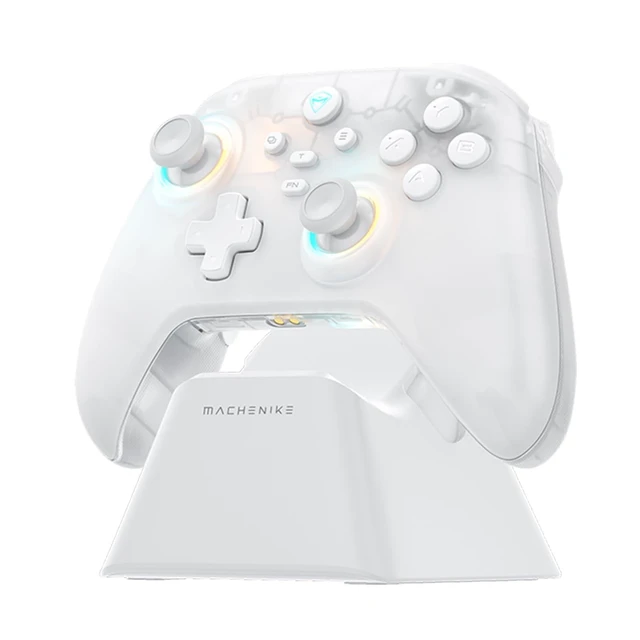 Alt view image 8 of 14 - JAYSUING G3V2 Bluetooth Controller for Pc/Switch/Ios/Android, Hall Effect Joysticks, RGB Lighting Gaming Controller,2 Programmable Buttons,1000mah Battery With Charging Station, White