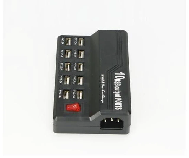 Alt view image 7 of 10 - 10 Ports USB Wall Charger 5V 12A 3.5A 2.5A 1.5A Multi Ports USB Charger Charging Hub Station Rapid Fast Charging Automatic Smart Adjust Currency for iPad Air Mini iPhone 6 Plus Samsung Galaxy