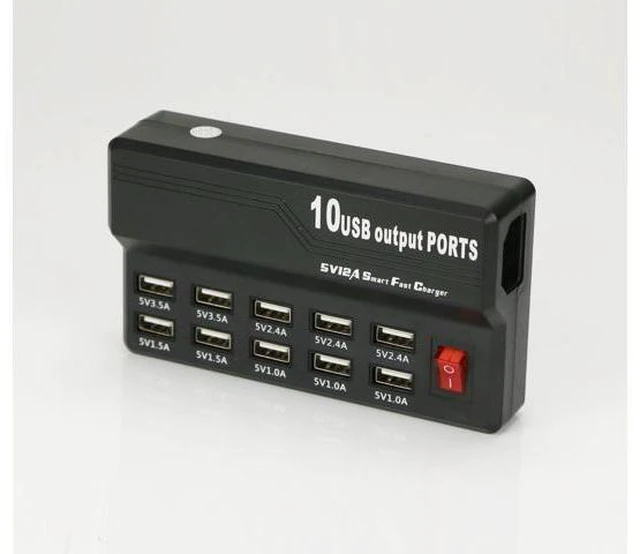 Alt view image 8 of 10 - 10 Ports USB Wall Charger 5V 12A 3.5A 2.5A 1.5A Multi Ports USB Charger Charging Hub Station Rapid Fast Charging Automatic Smart Adjust Currency for iPad Air Mini iPhone 6 Plus Samsung Galaxy