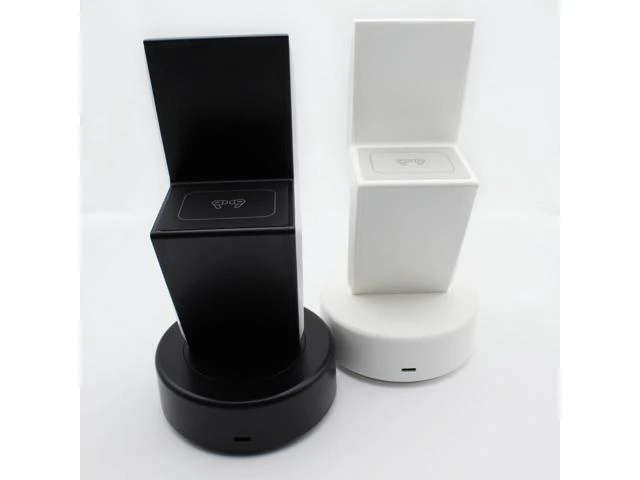 Alt view image 8 of 8 - 3 In1 Wireless Charger Phone Headphones Watches Wireless Charger Pad Bolt Shape Led Fast Charging Stand Black