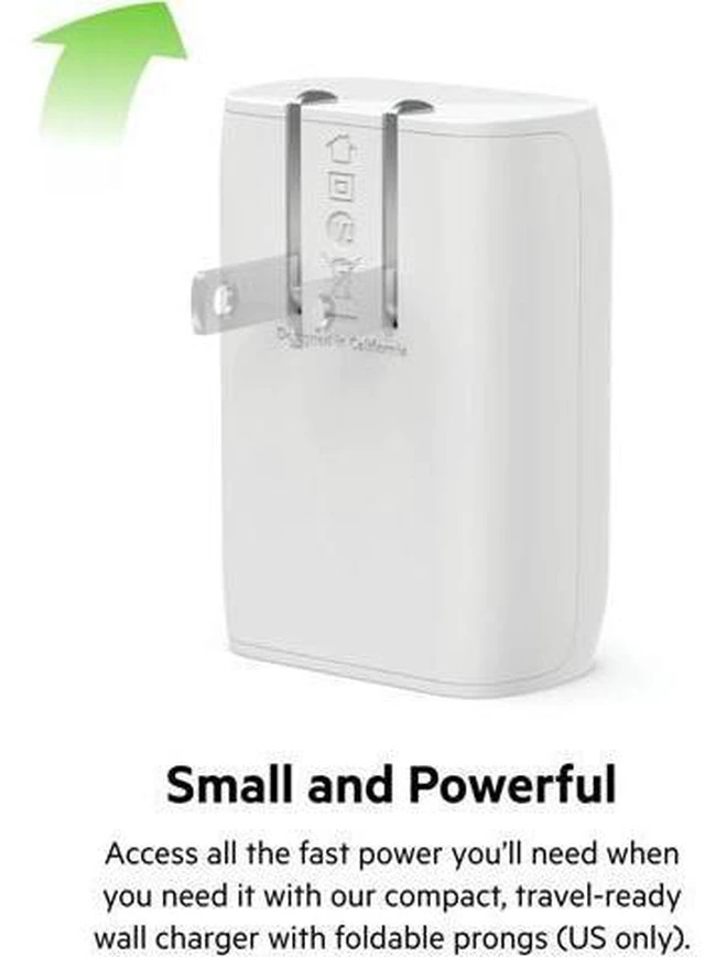 Alt view image 13 of 14 - USB C Charger Block 30W Fast Charging - iPhone 17 Air Pro Pro Max Galaxy S25 iPad AirPods Watch Nintendo Switch 2 & More - White