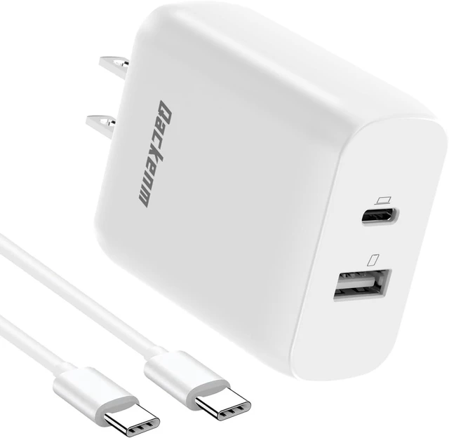 Alt view image 8 of 14 - 65W USB C Charger with 5FT USB C Cable Type C Charger Fast Charging 2-Port Wall Charging Block for MacBook Pro/Air iPhone 17/16/15 iPad Pro/Air Galaxy S24/S23 Pixel Steam Deck (White)