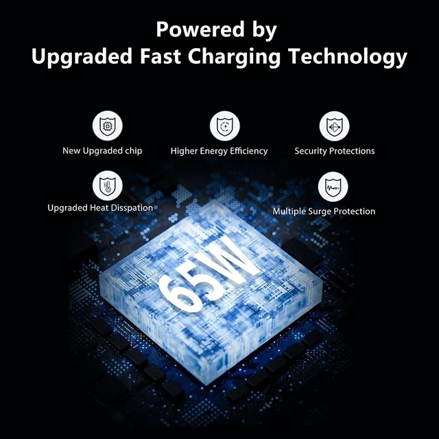 Alt view image 13 of 14 - 65W USB C Charger with 5FT USB C Cable Type C Charger Fast Charging 2-Port Wall Charging Block for MacBook Pro/Air iPhone 17/16/15 iPad Pro/Air Galaxy S24/S23 Pixel Steam Deck (White)