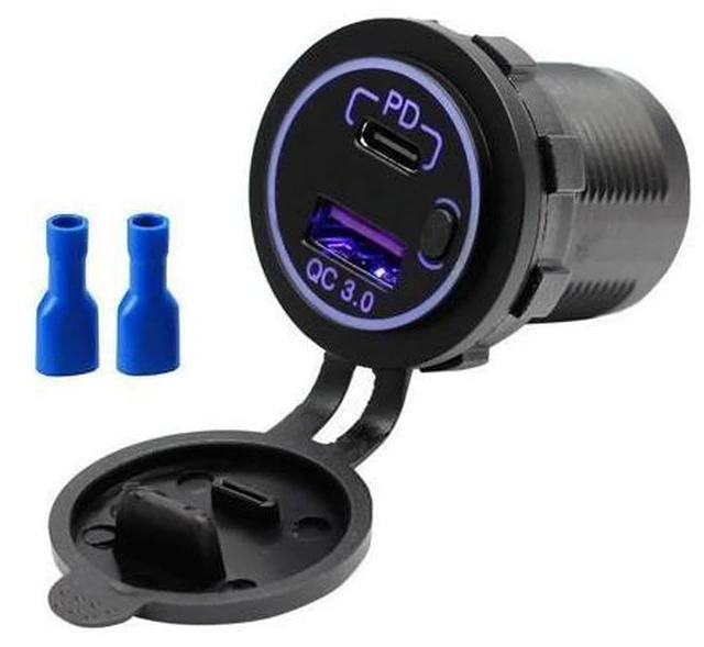 Alt view image 9 of 12 - QC 3.0 PD Fast Charging 12V Type C USB Socket Dual Car Charger with Plug Connection for Mobile Phones Boats