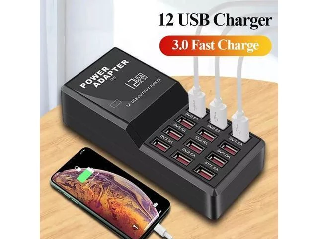 Alt view image 8 of 14 - Physowell Multi Ports 60WUSB Hub Charger Station 12 Ports Charging Smart Wall Charger Fast Charging Station for USB Device
