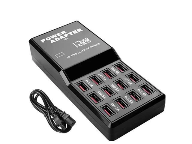 Alt view image 12 of 14 - Physowell Multi Ports 60WUSB Hub Charger Station 12 Ports Charging Smart Wall Charger Fast Charging Station for USB Device