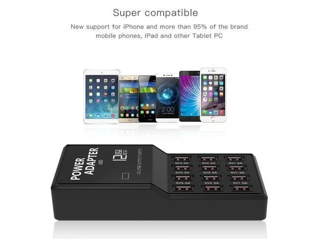 Alt view image 13 of 14 - Physowell Multi Ports 60WUSB Hub Charger Station 12 Ports Charging Smart Wall Charger Fast Charging Station for USB Device
