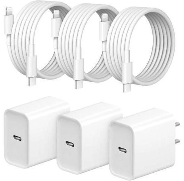 Alt view image 8 of 14 - iPhone Fast Charger 3+3Pack 20W USB C Wall Charger with 6FT Fast Charging Cable Compatible with iPhone 14/13/12/11/Pro/Pro Max