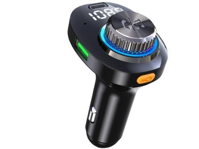 Alt view image 7 of 12 - New Trend 3 in 1 USB Car Charger QC 30. PD Fast Car Charger Support BT Call Mp3 Player Car Charger