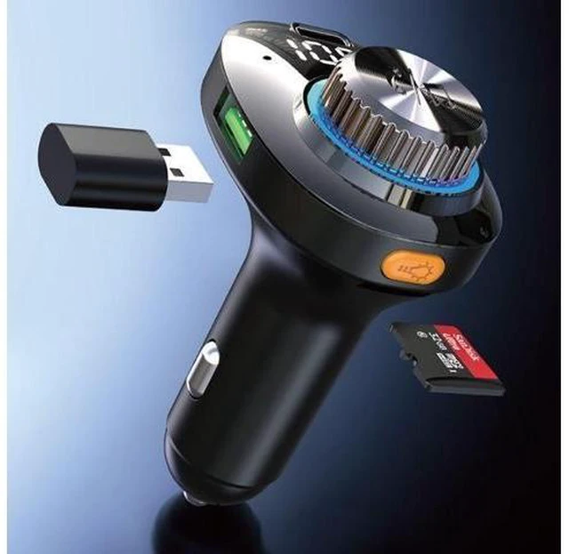 Alt view image 11 of 12 - New Trend 3 in 1 USB Car Charger QC 30. PD Fast Car Charger Support BT Call Mp3 Player Car Charger