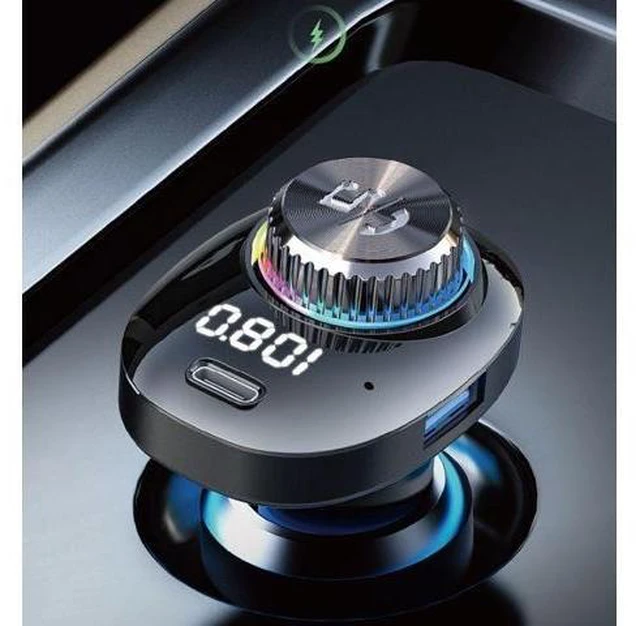 Alt view image 12 of 12 - New Trend 3 in 1 USB Car Charger QC 30. PD Fast Car Charger Support BT Call Mp3 Player Car Charger