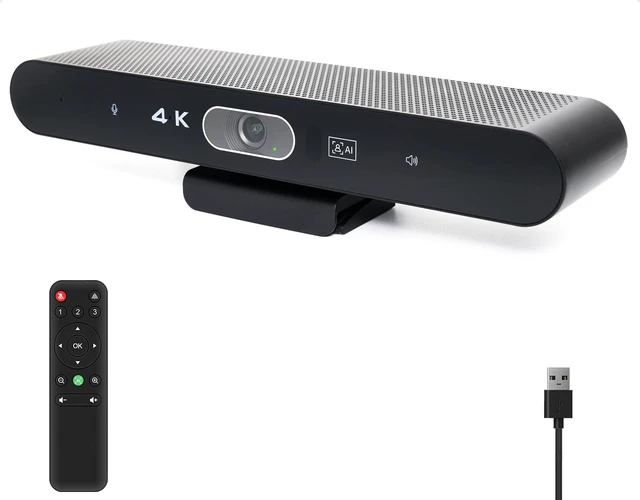 Alt view image 6 of 10 - Conference Room Camera, All-in-One 4K Webcam with Microphone and Speaker, AI Tracking and Auto Framing, Wide Angle of View, Plug and Play USB Webcam for PC, Mac, Meetings, Teams, Zoom & Webex