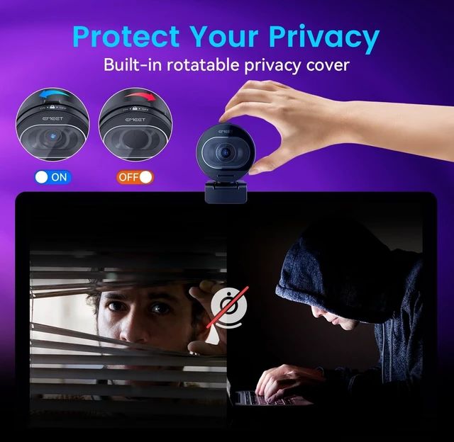 Alt view image 14 of 14 - _Mega Brand S600 4K Webcam for Streaming - Sony 1/2.5'' Sensor, PDAF Autofocus, 1080P@60FPS, 2 Noise Reduction Mics, Built-in Privacy Cover, 73° FOV, Streaming Camera for Live Commerce/Gaming/Beauty