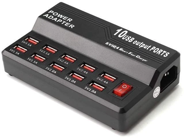 Alt view image 8 of 10 - 10-Port 60W/12A Desktop USB Charging Station Multi Port USB Charger Multi USB Charger with 3.3ft 3 in 1 Charging Cable Desktop Multi-Port USB Charger for Cell Phones Universal Multi Phones Charging S