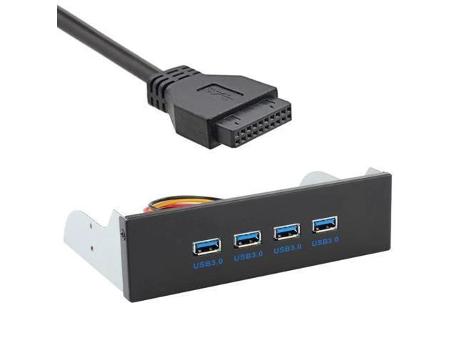 Alt view image 7 of 9 - Motherboard 20Pin Connector Cable for 5.25" CD-ROM Bay to USB 3.0 HUB 4 Ports Front Panel